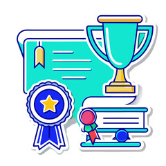Vector Illustrations Diploma, Cup, Certificate, Medal