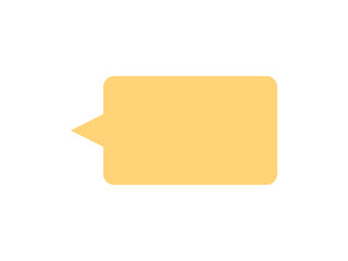 ミニマルな長方形吹き出しA：角丸左中央黄色