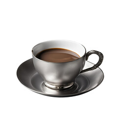 Obraz premium Xícara de chocolate quente em fundo transparente.