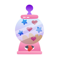 Gumball machine flat style icon 