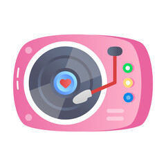 A flat icon of vinyl player 