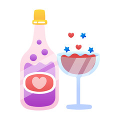 Wine bottle icon designed in flat style  