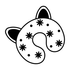 Neck pillow icon in glyph style 