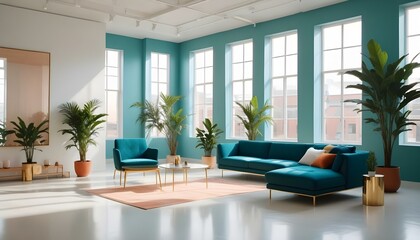 Photo interior modern design room 3d illustration