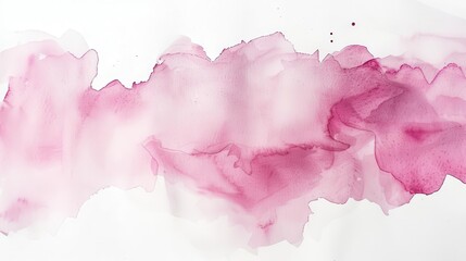 Fototapeta premium delicate pink watercolor stain spreads organically on textured paper soft edges blend into pristine white creating ethereal dreamy aesthetic minimalist yet expressive artistic element