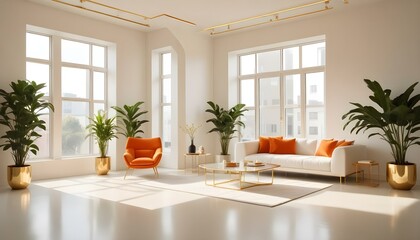 Fototapeta premium Photo interior modern design room 3d illustration