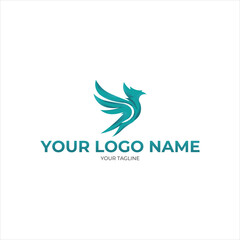 Minimalist Abstract Bird Silhouette Logo - Elegant and Versatile Design