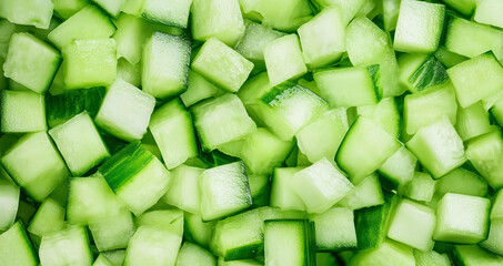 Diced Cucumbers culinary ingredient background image