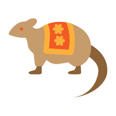 Ganesha's Mouse Vector Flat Icon Design