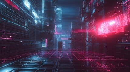 Cyberpunk Cityscape: Neon Grid
