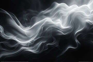 Fototapeta premium An abstract background with swirling smoke patterns in black and white, creating a sense of fluid motion 