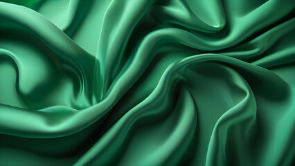Fototapeta premium green wrinkled fabric folds background