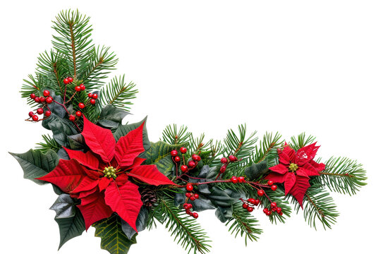 PNG  Christmas corner arrangement christmas flower plant.