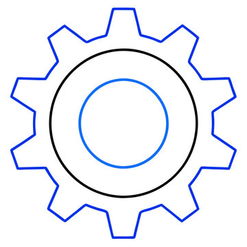 recommend clip art: 20 Cog Blue Cogwheel Outline line art Vector