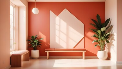 Photo interior modern design room 3d illustration