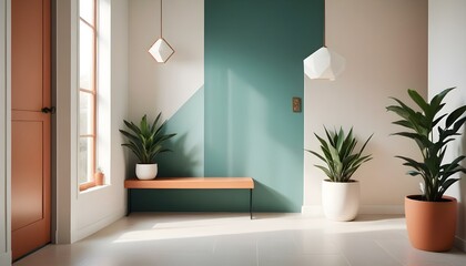 Photo interior modern design room 3d illustration