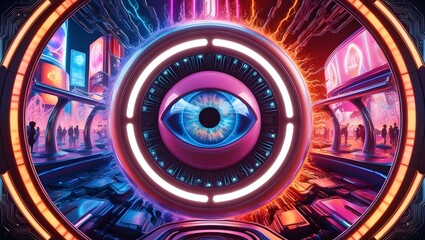 Technology BacKground , Electronic eye , Background ,Futuristic design