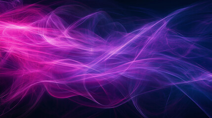 Fototapeta premium Abstract waves of purple and pink light flowing across a dark background, creating a sense of movement and energy