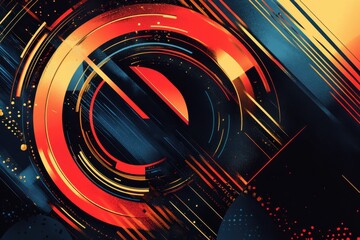 Dynamic Abstract Vector with Geometric Arrows and Circles