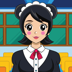 Teacher in the classroom illustration design