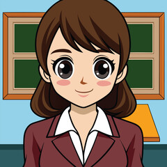 Teacher in the classroom illustration design