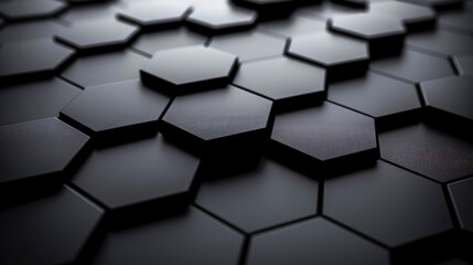 Abstract Black Hexagon Pattern