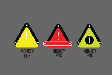 monkey pox mpox warning sign icon logo vector design