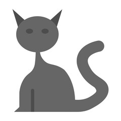 Black Cat Vector Flat Icon Design
