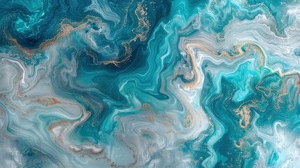 Obraz premium Abstract Swirling Marble Pattern in Blue and Gold