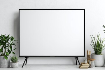 TV screen mockup on isolated background created with Generative AI
