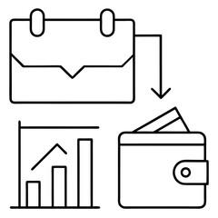 Calendar, Chart, and Wallet Icons - Vector Art
