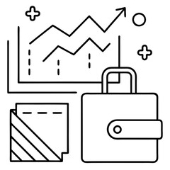 Calendar, Chart, and Wallet Icons - Vector Art