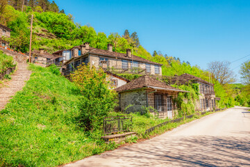 Traditionally houses in the mountains village of Kipoi, Zagori, Greece, near vikos george