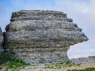Rock formations with curious shapes in the Torcal de Antequera in the province of Malaga