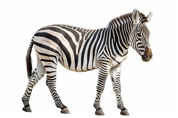 Fototapeta premium Zebra isolated on white background 