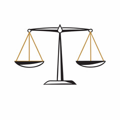 Justice scales symbol on a isolated white background (1)