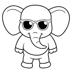 Charming Elephant Rocking Sunglasses - Vector Art