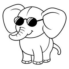 Charming Elephant Rocking Sunglasses - Vector Art
