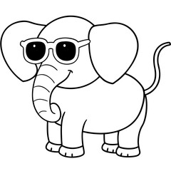 Charming Elephant Rocking Sunglasses - Vector Art