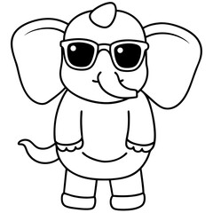 Charming Elephant Rocking Sunglasses - Vector Art