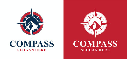 Compass vector logo collection, compass direction logo with elegant style, modern compass logo.