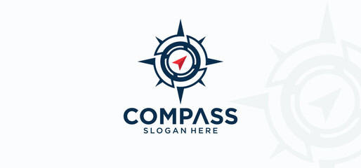 Compass vector logo collection, compass direction logo with elegant style, modern compass logo.