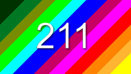 211 colorful rainbow background year number