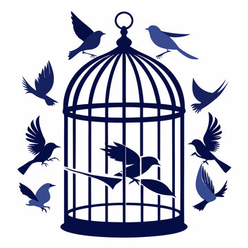 recommend clip art:  Birds in a cage art vector