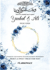 Luxury Floral Nikkah Certificate, Premium A4 Islamic Wedding Contract, Nikah Nama, Muslim Marriage Certificate, Wedding Card, Personalized Names, Islamic, marriage, certificate, Nikah illustration.