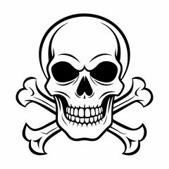Cutlery Icon Vector Art Danger Skull Icon - Vector Art Illustration