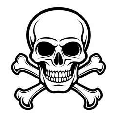 Cutlery Icon Vector Art Danger Skull Icon - Vector Art Illustration