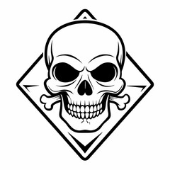Cutlery Icon Vector Art Danger Skull Icon - Vector Art Illustration