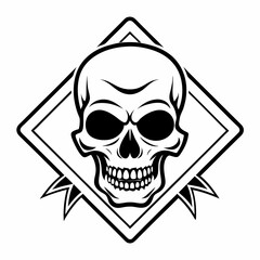 Cutlery Icon Vector Art Danger Skull Icon - Vector Art Illustration