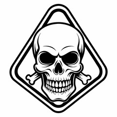 Cutlery Icon Vector Art Danger Skull Icon - Vector Art Illustration
